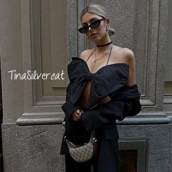 BLOGGER'S FAVE! Zara Limited Edition Bandeau Bow Top Sz XS NWT - Picture 4 of 17